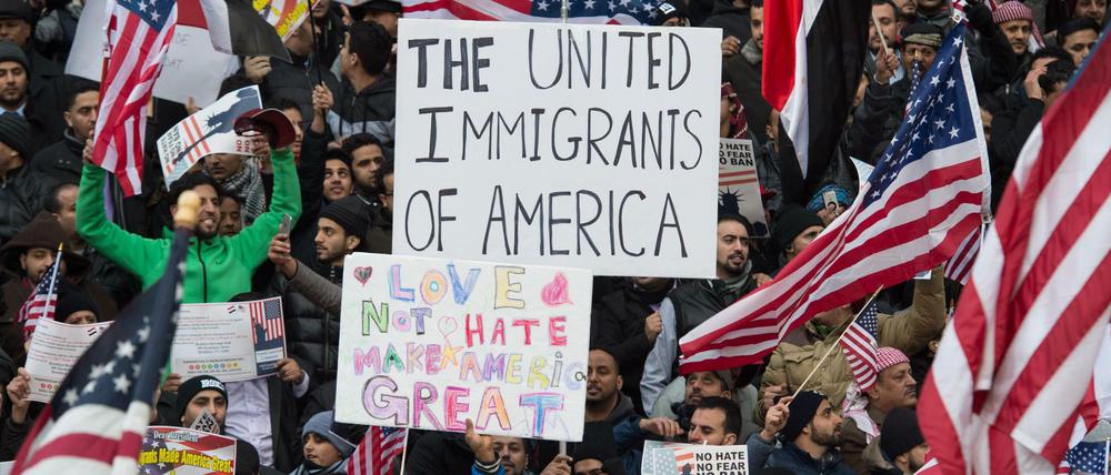 Eine Demonstration in New York gegen die Einwanderungspolitik des US-Präsidenten Donald Trump.