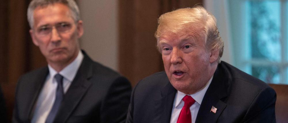 Donald Trump bei einem Treffen mit Nato-Generalsekretär Jens Stoltenberg am Donnerstag im Weißen Haus.