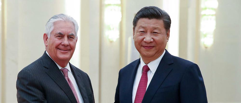 US-Außenminister Rex Tillerson kam am 30..09.2017 mit dem chinesischen Präsidenten Xi Jinping zusammen.