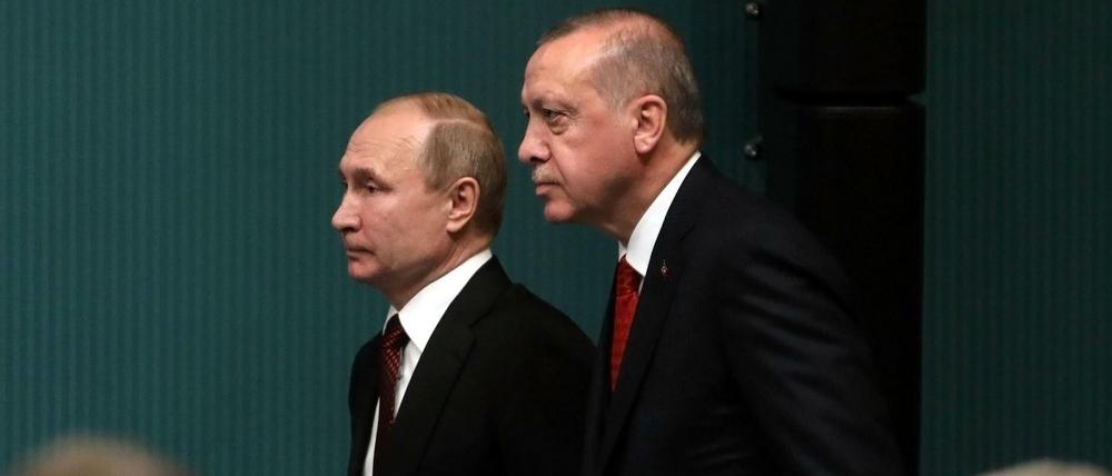 Wladimir Putin und Recep Tayyip Erdogan nach ihrem Treffen in Ankara.
