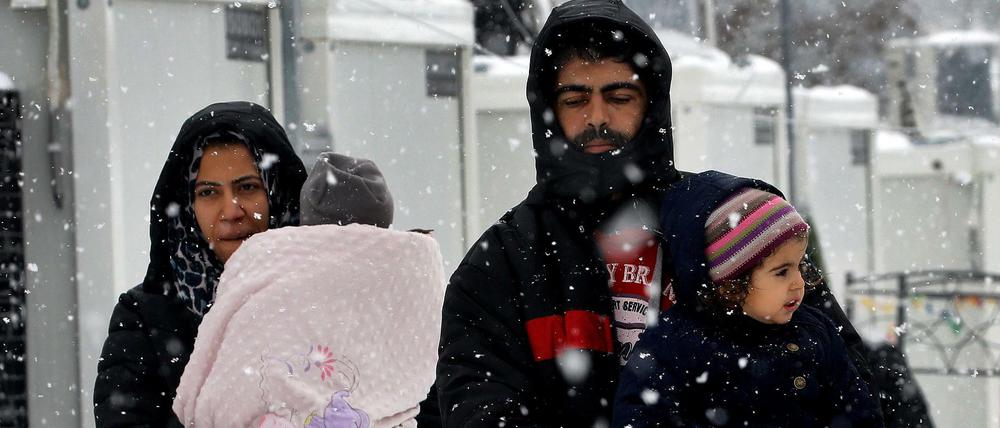Eisige Temperaturen. Viele Flüchtlinge leiden unter dem Wintereinbruch.