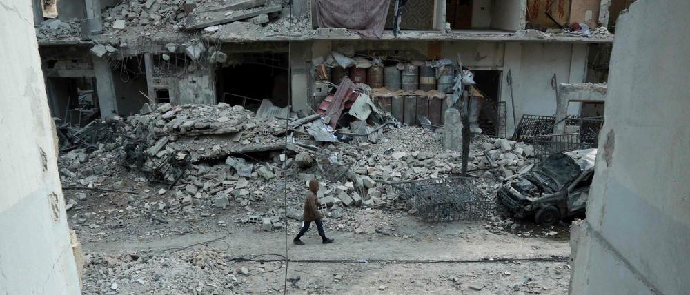 Zerstörung in der syrischen Rebellenhochburg Ost-Goutha 