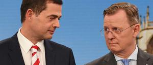 Inhaltlich nicht unvereinbar: Bodo Ramelow (Die Linke, rechts) und Mike Mohring, CDU-Landesvorsitzender in Thüringen. 