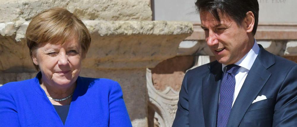 Über Kreuz bei Coronabonds: Bundeskanzlerin Angela Merkel und Italiens Regierungschef Giuseppe Conte. 
