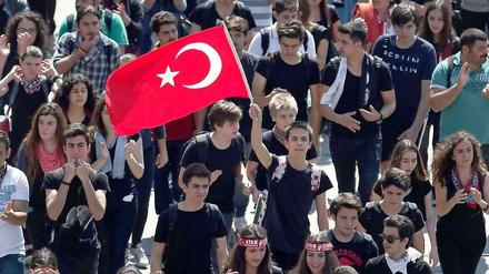 Demonstranten auf dem Taksim-Platz in Istanbul.