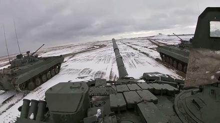 Wie weit entfernt ist ein Krieg in der Ukraine noch? Gefechtsübung russischer und belarussischer Truppen.