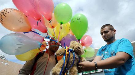Teddybären sind in diesen Tagen in Minsk zum Zeichen des Protests gegen Präsident Lukaschenko geworden. 