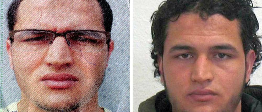 Die Bildkombination zeigt die am 21.12.2016 vom Bundeskriminalamt veröffentlichten Fahndungsfotos des mutmaßlich tunesischen Verdächtigen Anis Amri. 