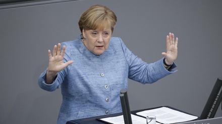 Bundeskanzlerin Merkel erteilt Bündnissen mit der Linkspartei eine Absage.