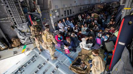 Ein Evakuierungflug der Bundeswehr aus Afghanistan am 17. August 2021