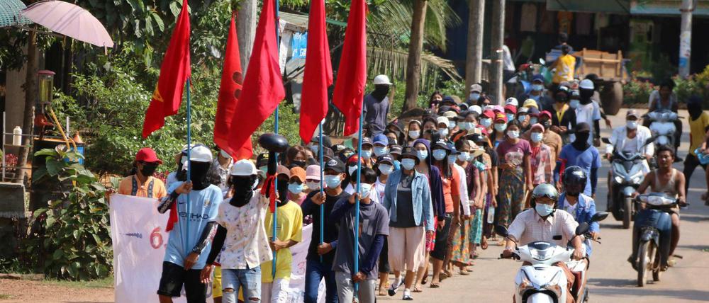 Nach dem Militärputsch wird seit Wochen in Myanmar demonstriert.