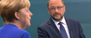 Bei der Antwort auf die Gretchen-Frage gerieten Angela Merkel und Martin Schulz ins Schwimmen.