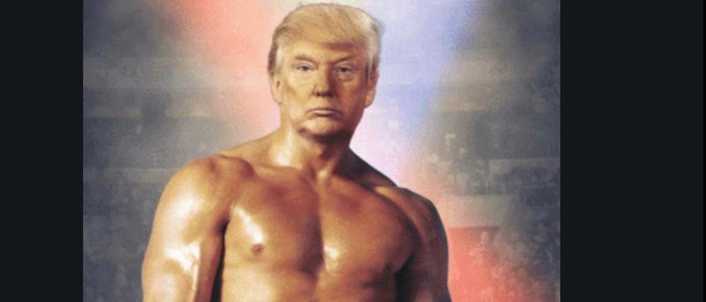 Offensichtlich eine Fotomontage: Trump als "Rocky"