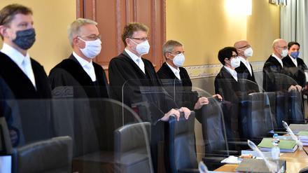 Gerechtigkeit in Pandemiezeiten ist schwierig. Hier ein Bild des Thüringer Verfassungsgerichtshofs.