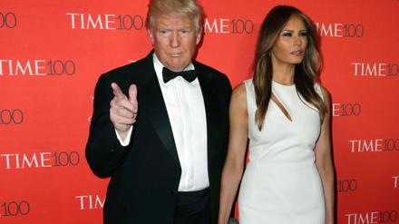 Donald Trump und seine dritte Ehefrau Melania am Dienstag Abend in New York bei der Gala des Time Magazine. 