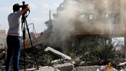 Eine der bombardierten wissenschaftlichen Einrichtungen in Syrien. / AFP PHOTO / LOUAI BESHARA