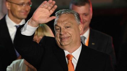 Wiedergewählt. Der ungarische Regierungschef Viktor Orbán am Sonntagabend in Budapest.