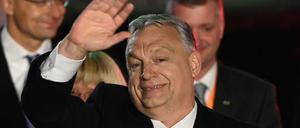 Wiedergewählt. Der ungarische Regierungschef Viktor Orbán am Sonntagabend in Budapest.