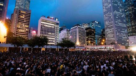 Am Freitag protestierten die Mediziner im Bezirk Central in Hongkong. 