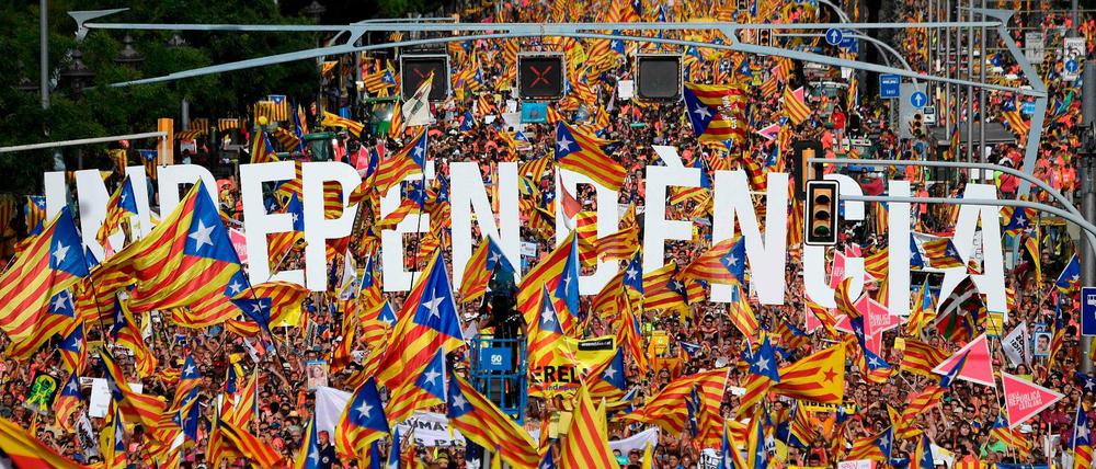 "Unabhängigkeit": In Barcelona gingen die katalanischen Separatisten auf die Straße. 