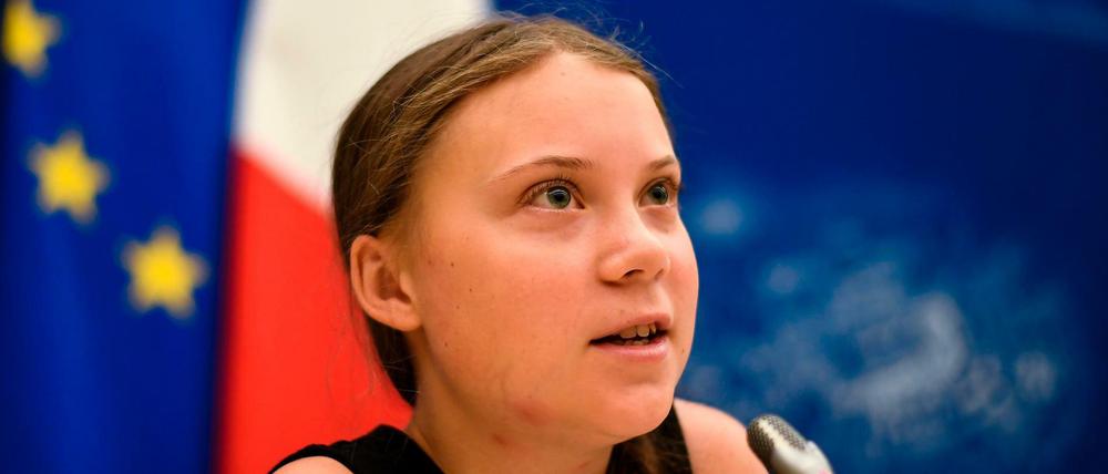 Die schwedische Klima-Aktivistin Greta Thunberg im französischen Parlament. 