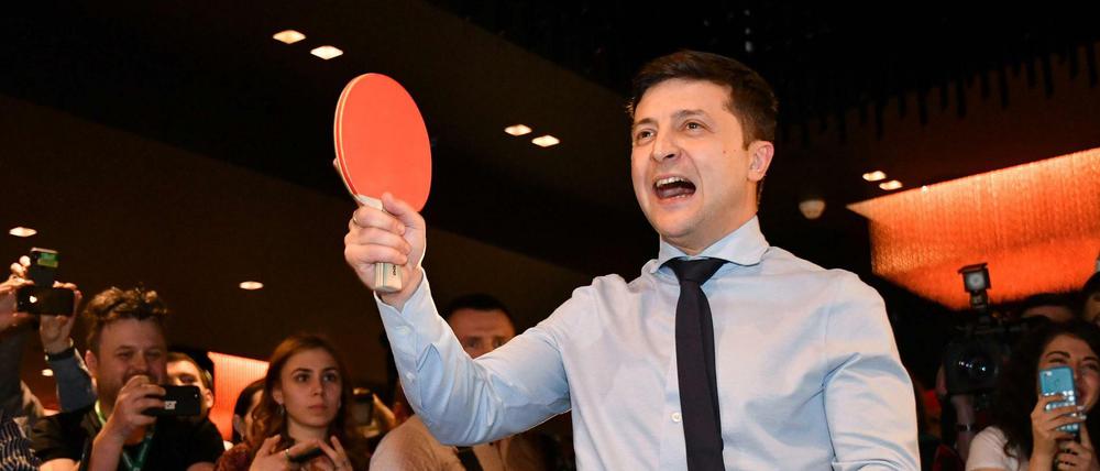 Wladimir Selenski liegt im Rennen um die Präsidentschaft der Ukraine klar vorn.
