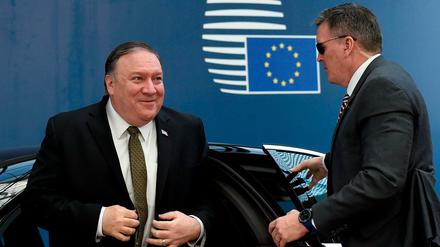 US-Außenminister Mike Pompeo traf am Montag in Brüssel bei der EU ein. 