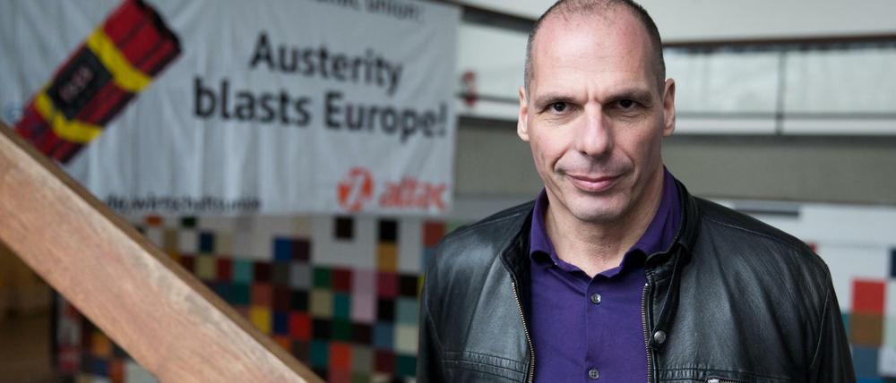 Der ehemalige griechische Finanzminister Yanis Varoufakis bei einem Treffen der Blockupy-Bewegung in Berlin. Dort wird auch seine neue Linke ins Leben gerufen.