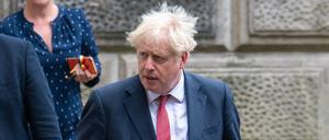  Boris Johnson, Premierminister von Großbritannien, verlässt das Außen- und Commonwealth-Büro nach einem Treffen mit Trump-Berater und Schwiegersohn Kushner.