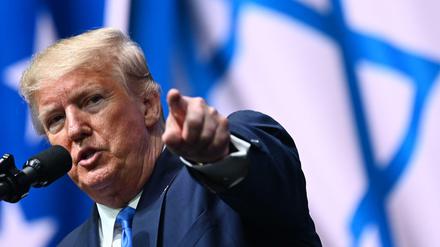 Donald Trump bei seiner Rede vor dem "Israeli American Council" in Hollywood, Florida