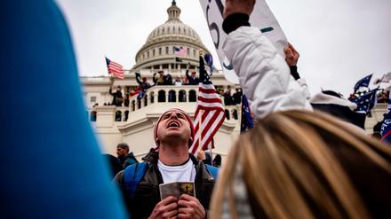 Trump-Anhänger am 6. Januar 2021 vor dem Kapitol am Washington