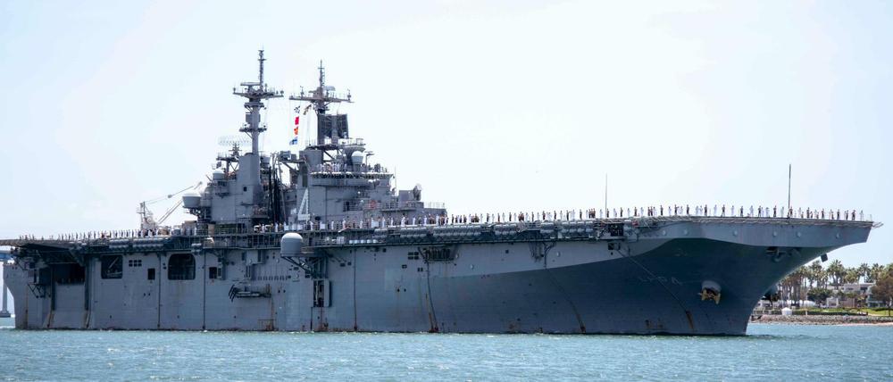 Von dem Schiff der US-Navy "Boxer" aus ist die mutmaßlich iranische Drohne abgeschossen worden.
