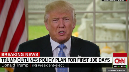 Botschaft für die ersten 100 Tage: Donald Trump erläutert seine Pläne.