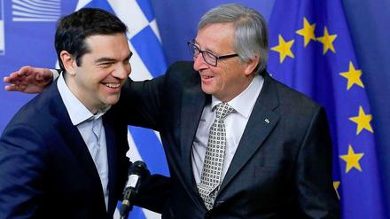 Alexis Tsipras, Regierungschef in Griechenland, und der Chef der EU-Kommission, Jean-Claude Juncker.