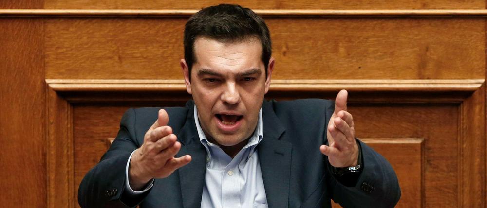 Griechenlands Ministerpräsident Alexis Tsipras im Parlament in Athen