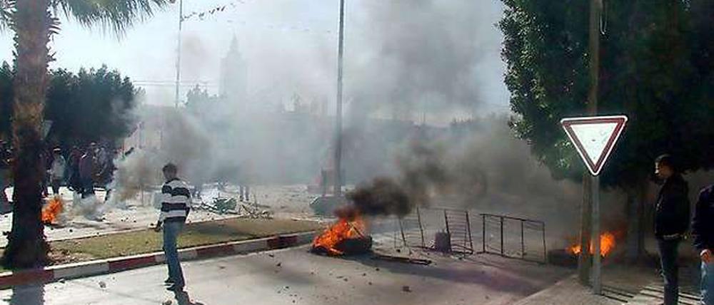 Unruhen in Tunesiens Hauptstadt Tunis.
