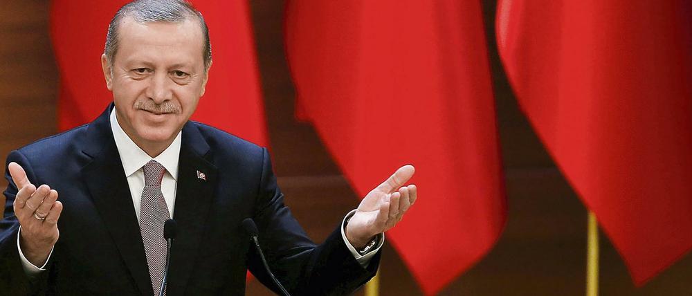 Recep Tayyip Erdogan im Präsidentenpalast in Ankara.