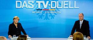 TV-Duell: Angela Merkel (CDU) gegen Peer Steinbrück (SPD).