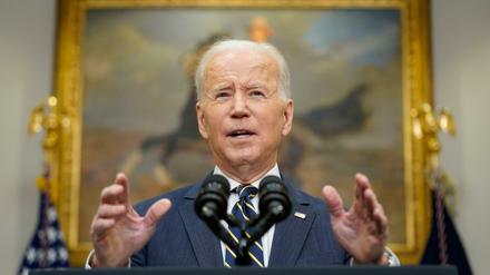 Joe Biden, Präsident der USA, will wegen des Ukraine-Krieges in Abstimmung mit westlichen Partnern weitere Strafmaßnahmen gegen Russland in Gang setzen.