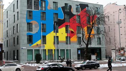 Außenansicht der deutschen Botschaft in Kiew