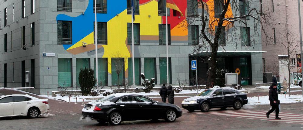 Außenansicht der deutschen Botschaft in Kiew