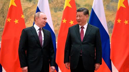 Der chinesische Präsident Xi Jinping und der russische Präsident Wladimir Putin im Februar 2022 in Peking 