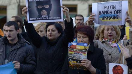Auch in der tschechischen Hauptstadt Prag kam es zu pro-ukrainischen Demonstrationen.