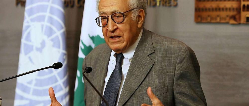Un-Vermittler Brahimi, hier am Mittwoch im Libanon, hatte eine Waffenruhe zum muslimischen Opferfest am 25. Oktober vorgeschlagen.