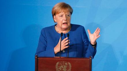 Bundeskanzlerin Angela Merkel (CDU) beim UN-Klimagipfel 