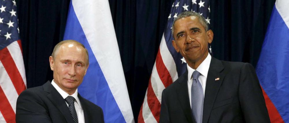 Versteinerte Mienen: Russlands Präsident Wladimir Putin (links) und US-Präsident Barack Obama kamen am Rande UN-Vollversammlung zum Gespräch zusammen.