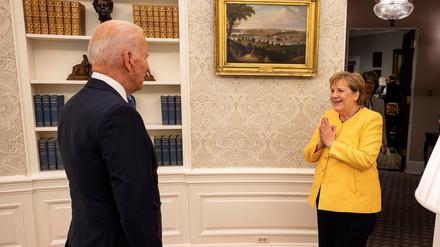 Beim Besuch von Kanzlerin Angela Merkel bei US-Präsident Joe Biden ging es auch um Nord Stream 2. 