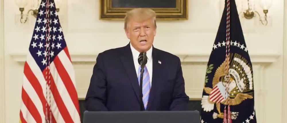 US-Präsident Donald Trump in seinem zweiten Video zu dem Sturm aufs Kapitol.