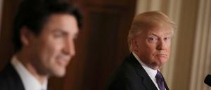 Präsident Donald Trump (rechts) empfing am Montag Kadas Premierminister Justin Trudeau. 