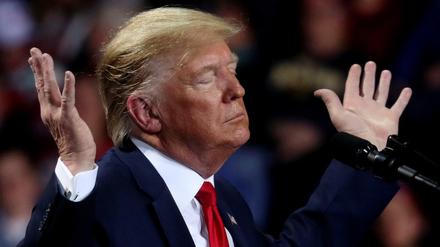 Der Präsident macht Wahlkampf: Donald Trump bei einer Kundgebung in Michigan während der Impeachment-Entscheidung.